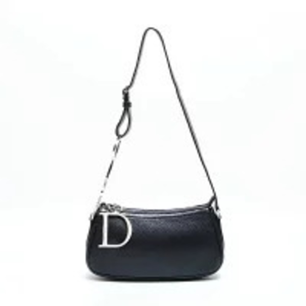Dior Leather Hobo Shoulder  Shoulder Logo Bag One Black Christian